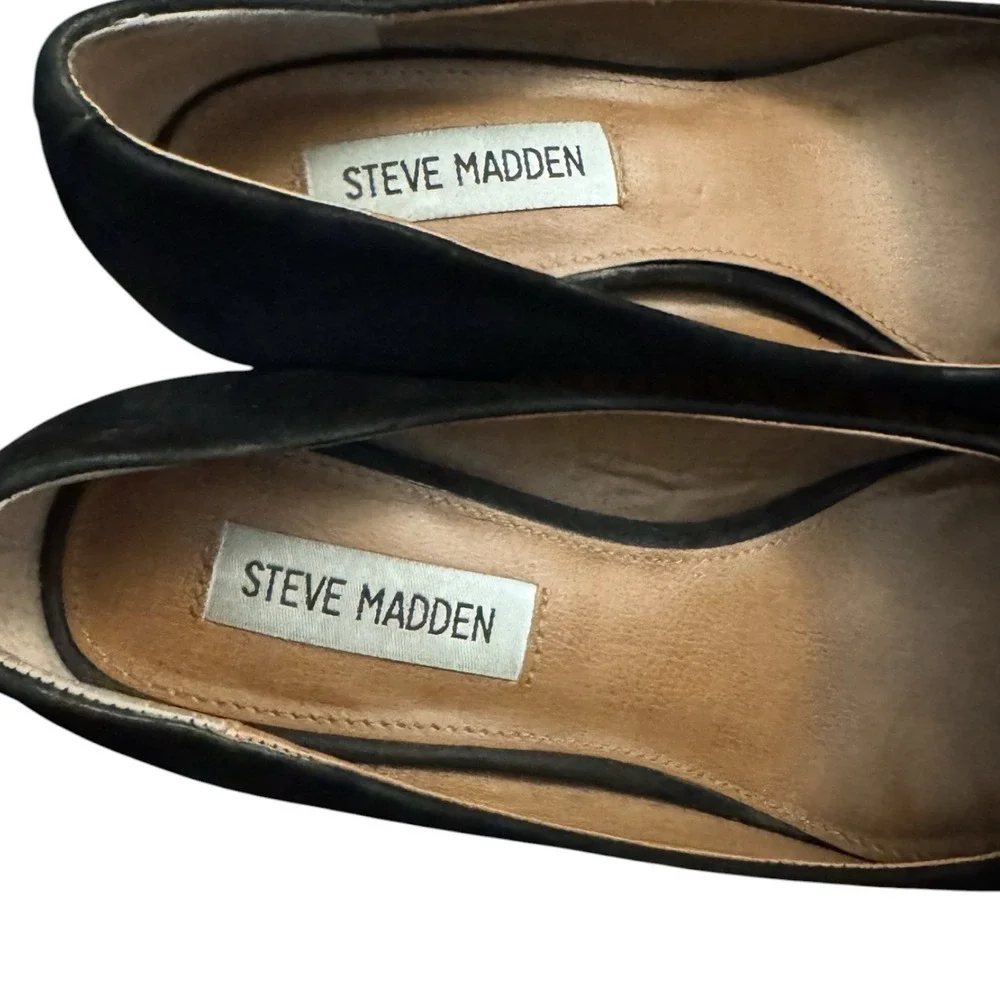 Steve Madden Ashlyn Pump Black Suede Leather Women's Size‎ 7.5